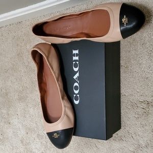 *BRAND NEW* Sz. 10 COACH FLATS.  NUDE PINK/ BLACK